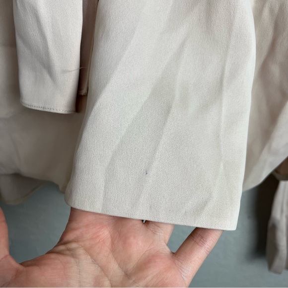 Khaite Blouse Dawn Tash Bow Long Sleeve Satin Crepe Top - Picture 7 of 16